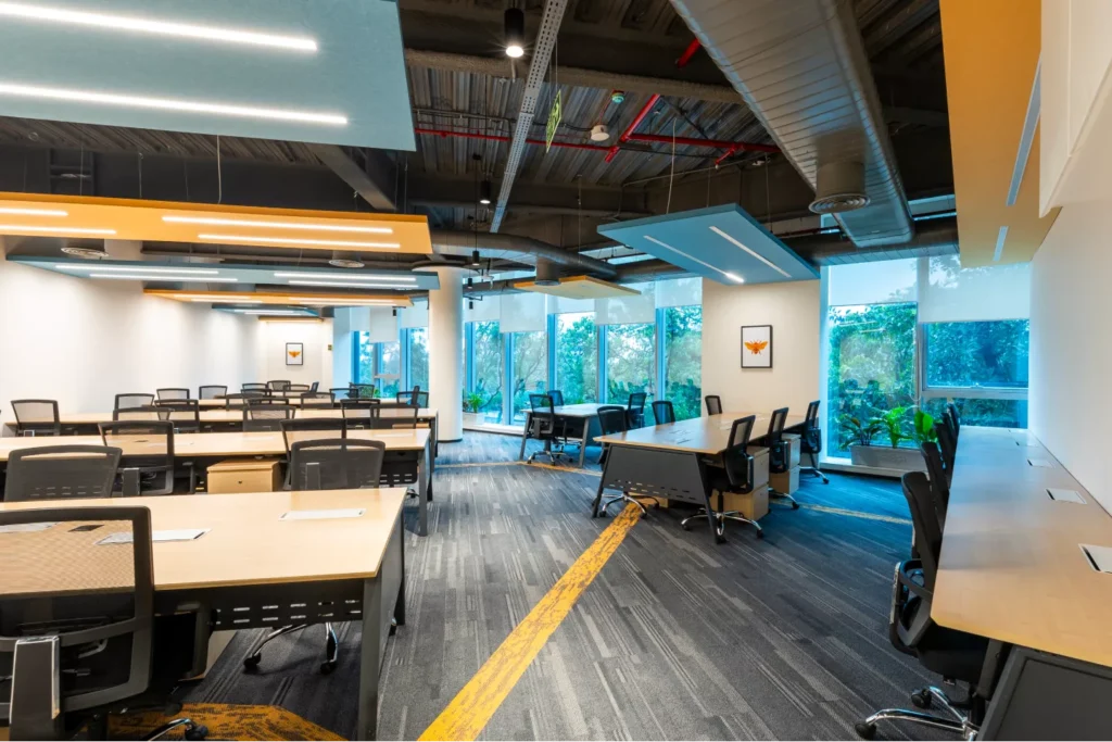 Premium coworking space with ergonomic workstations